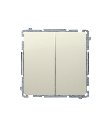 Łącznik schodowy podwójny bez piktogramu (moduł) 10AX 230V, zaciski śrubowe, beżowy BMW6/2.01/X/12