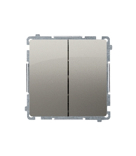 Łącznik schodowy podwójny bez piktogramu (moduł) 10AX 230V, zaciski śrubowe, satynowy, metalizowany BMW6/2.01/X/29