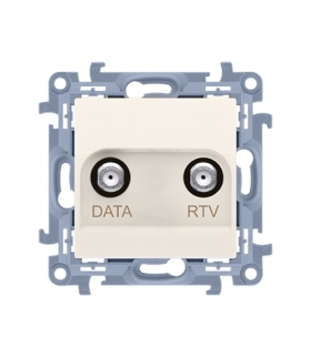 Gniazdo antenowe RTV-DATA tłum.:10dB kremowy CAD1.01/41