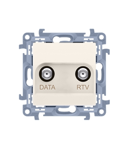Gniazdo antenowe RTV-DATA tłum.:10dB kremowy CAD1.01/41