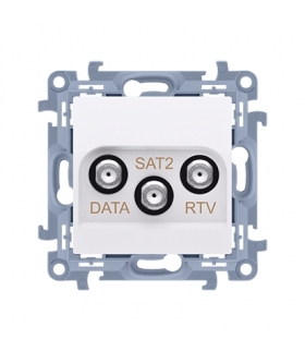 Gniazdo antenowe RTV-DATA-SAT tłum.:1,5dB biały CADSATF.01/11