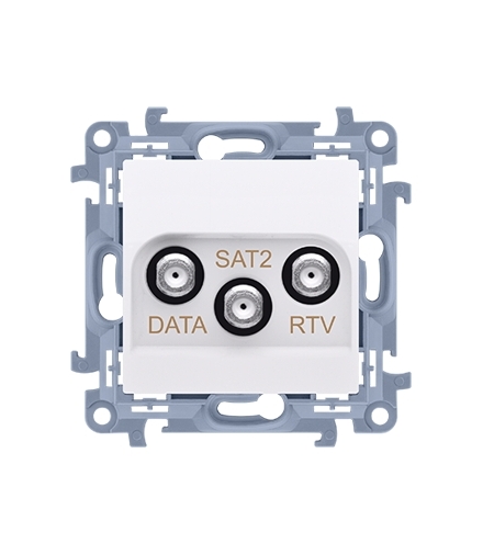 Gniazdo antenowe RTV-DATA-SAT tłum.:1,5dB biały CADSATF.01/11