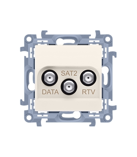 Gniazdo antenowe RTV-DATA-SAT tłum.:1,5dB kremowy CADSATF.01/41