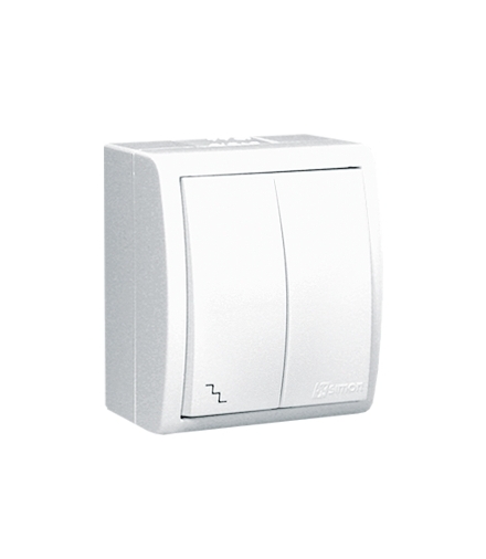 Łącznik schodowy podwójny bryzgoszczelny biały 10AX AQW6/2/11