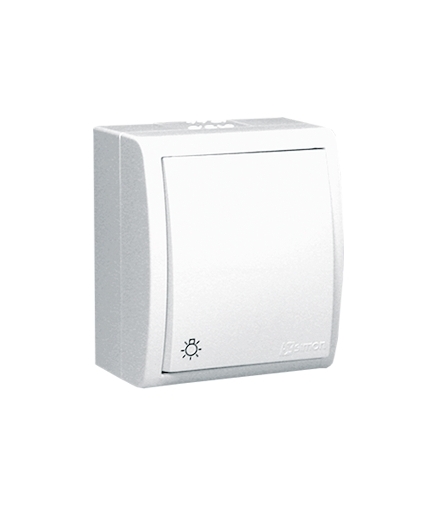 Przycisk "światło" z podświetleniem bryzgoszczelny biały 10AX AQS1L/11