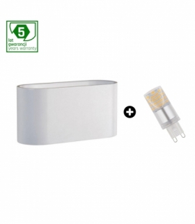 PAKIET 5 LAT GWARANCJI OPRAWA SQUALLA G9 BIAŁA + LED G9 4W CW ( SLIP006009 + WOJ+14435 ) SLIP006009_WOJ+14435