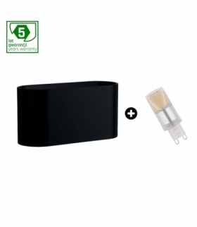 PAKIET 5 LAT GWARANCJI OPRAWA SQUALLA G9 CZARNA+ LED G9 4W WW ( SLIP006010 + WOJ+14433 ) SLIP006010_WOJ+14433
