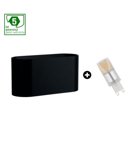 PAKIET 5 LAT GWARANCJI OPRAWA SQUALLA G9 CZARNA+ LED G9 4W NW ( SLIP006010 + WOJ+14434 ) SLIP006010_WOJ+14434