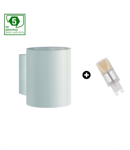 PAKIET 5 LAT GWARANCJI OPRAWA SQUALLA G9 TUBA BIAŁA + LED G9 4W WW ( SLIP006011 + WOJ+14433 ) SLIP006011_WOJ+14433