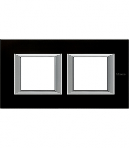 AXOLUTE - Ramka prostokątna pozioma 2X2 moduły BLACK GLASS Legrand HA4802M2HVNN
