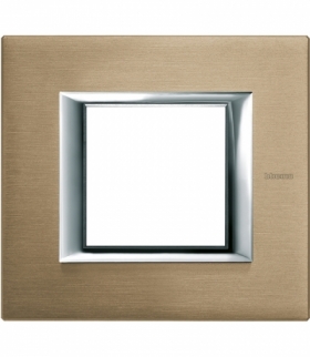 AXOLUTE - Ramka protokątna pozioma 2 moduły BRUSHED TITANIUM Legrand HA4802NX