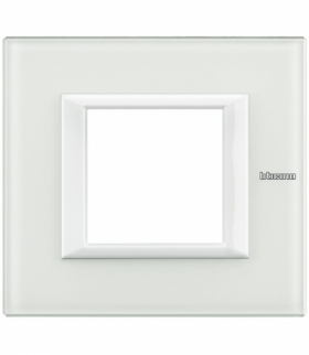 AXOLUTE - Ramka protokątna pozioma 2 moduły WHITE GLASS Legrand HA4802VBB