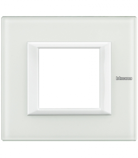 AXOLUTE - Ramka protokątna pozioma 2 moduły WHITE GLASS Legrand HA4802VBB