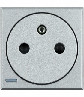 AXOLUTE - GNIAZDO 2P+Z 16A PŁASKIE ALUMINIUM (AUTOZACISKI) Legrand HC4142AF