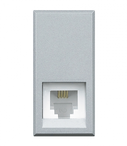 AXOLUTE - Gniazdo telefoniczne RJ11 1 moduł ALUMINIUM Legrand HC4258/11N