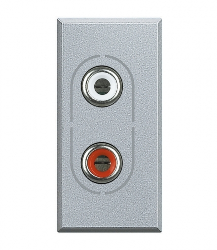 AXOLUTE - GNIAZDO AUDIO 2XRCA 1M ALUMINIUM Legrand HC4281