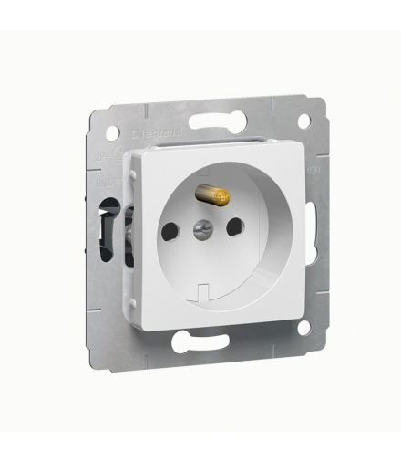 CARIVA Gniazdo wtyczkowe pojedyncze 2P+Z z przesłonami BIAŁE 16A-250V Legrand 773625