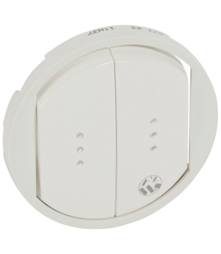 CELIANE Klawisz do łączników i przycisków podwójnych podświetlanych antybakteryjnych Biały Legrand 067743