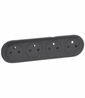 CELIANE Plakietka płaska do gniazd 4 x 2P+Z zespolonego 16 A - 250 V grafitowa Legrand 067914