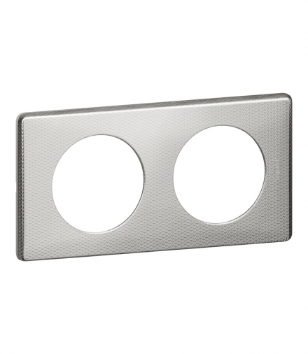 CELIANE Ramka tekstura aluminium podwójna Legrand 068722