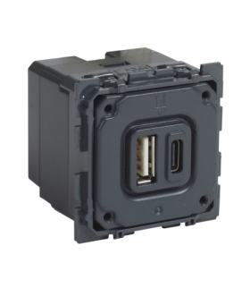 CELINE - Gniazdo zasilające 2 x USB 5 V - 2400 mA Typ-A + Typ-C Legrand 067465