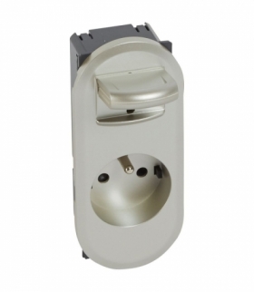 CELIANE Gniazdo 2P+Z z dźwignią umożliwiającą łatwe wyjmowanie wtyczki tytanowe Legrand 067134