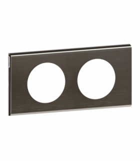 CELIANE Ramka nikiel czarny podwójna Legrand 069032