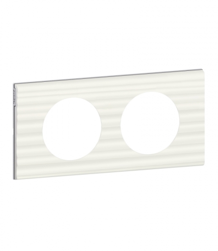 CELIANE Ramka corian Biały żłobkowany podwójna Legrand 069012