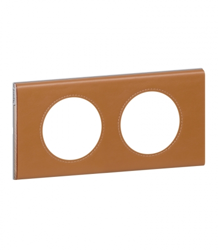 CELIANE Ramka skóra karmel podwójna Legrand 069422