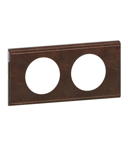 CELIANE Ramka skóra brąz podwójna pozioma/pionowa Legrand 069402