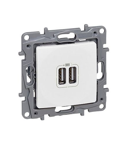 Niloe/Niloe Selection - Gniazdo 2 x USB Typ A+A - 3 A - Biały Legrand 764594