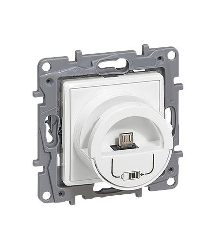 Niloe Stacja ładująca Micro USB 5 V + USB 5 V - 2400 mA - Białe Legrand 764596