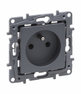 Niloe Selection Gniazdo 2P+Z 16 A 250 V (bez przesłony, zaciski śrubowe) Stalowy Legrand 762340