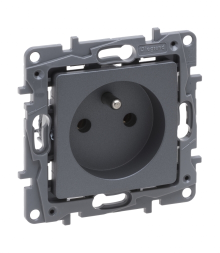 Niloe Selection Gniazdo 2P+Z 16 A 250 V (bez przesłony, zaciski śrubowe) Stalowy Legrand 762340