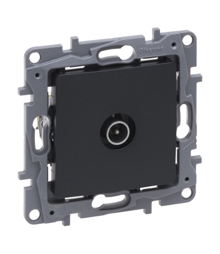 Niloe Selection Gniazdo TV(męskie) przelotowe 14 dB Antracyt Legrand 762252