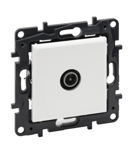 Niloe Step Gniazdo TV męskie końcowe do instalacji typu gwiazda 1,5 dB - Białe Legrand 863174