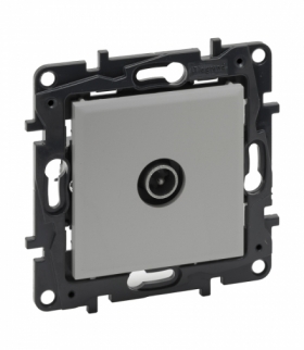 Niloe Step Gniazdo TV męskie końcowe do instalacji typu gwiazda 1,5 dB - Aluminium Legrand 863374
