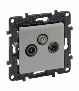 Niloe Step Gniazdo TV-RD-SAT przelotowe 14 dB - Aluminium Legrand 863378