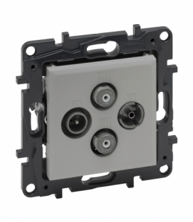 Niloe Step Gniazdo TV-RD-SAT-SAT 2-przewodowe do instalacji typu gwiazda 1,5 dB - Aluminium Legrand 863382