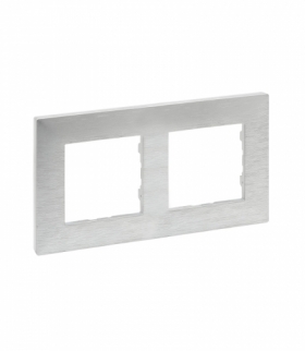 Niloe Step Ramka Podwójna Aluminium szczotkowane Legrand 863892
