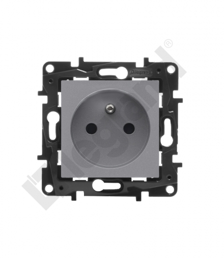 Niloe Step Gniazdo 2P+Z 16 A - 230 V - z przesłoną, zaciski automatyczne - Stalowe Legrand 863433