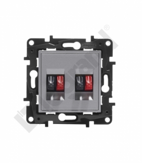 Niloe Step Gniazdo głośnikowe podwójne - Aluminium Legrand 863386
