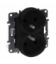 Niloe Step Gniazdo 2x2P+Z 16 A - 230 V - z przesłoną, zaciski śrubowe - Czarne Legrand 863534