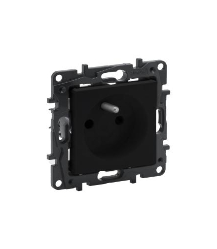 Niloe Step Gniazdo 2P+Z 16 A - 230 V - z przesłoną, zaciski automatyczne - Czarne Legrand 863533