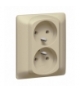 SISTENA LIFE Gniazdo podwójne 2x2P+Z z przesłonami TITAN kompletne 16A-250V Legrand 771438