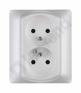 SISTENA LIFE Gniazdo podwójne 2x2P+Z z przesłonami PEARL kompletne 16A-250V Legrand 771538