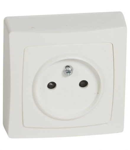 OTEO Gniazdo pojedyncze 2P z przesłoną styków BIAŁE komplet 16A-250V Legrand 086022