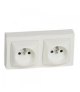 OTEO Gniazdo podwójne 2x2P+Z z przesłoną styków BIAŁE komplet 16A-250V Legrand 086076