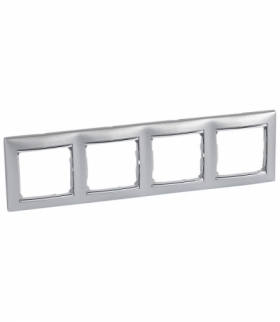 Valena Ramka poczwórna pozioma ALUMINIUM/SREBRO Legrand 770354