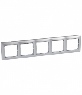 Valena Ramka pięciokrotna pozioma ALUMINIUM/SREBRO Legrand 770355